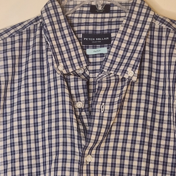 Peter Millar Men's Blue Checkered Shirt - Picture 1 of 4